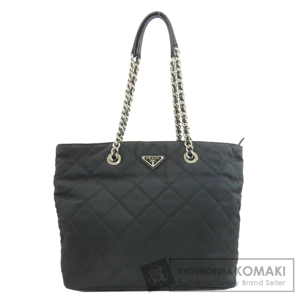 Prada logo chain shoulder tote bag